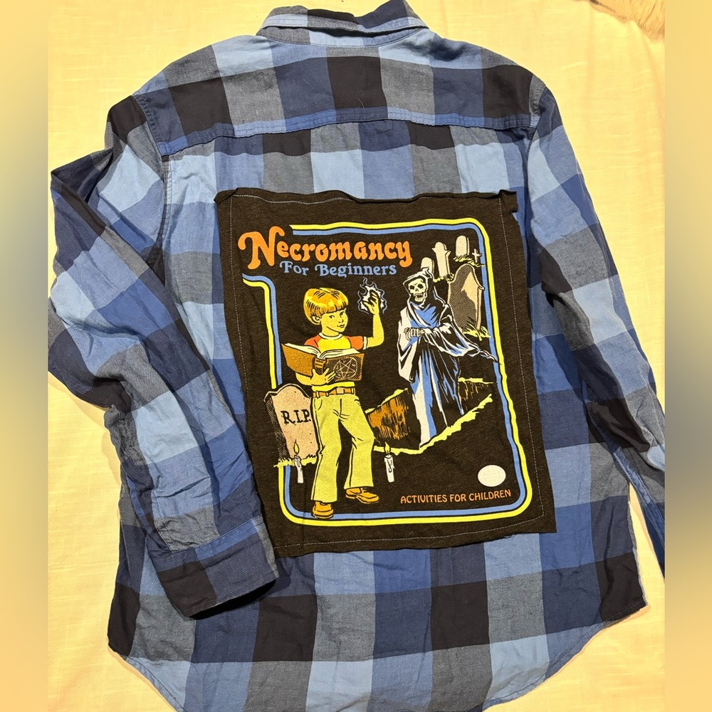 One of a kind flannel with patch